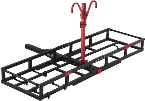 Soporte para bicicleta de montaje en enganche para bicicleta eléctrica resistente, se adapta a 2 bicicletas eléctricas de montaña con neumáticos