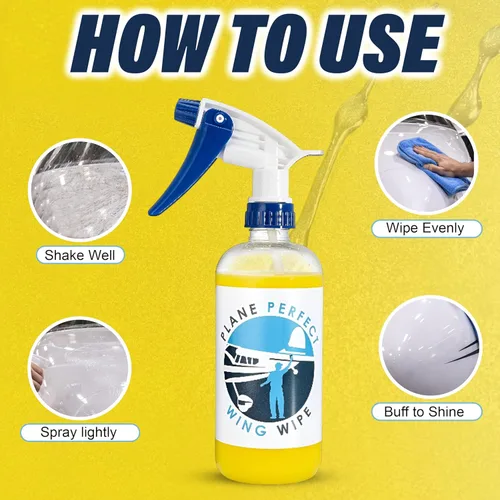 Miniatura 5 de Plane Perfect Wing Wipe Sellador en aerosol de detalle rápido – Cera hidrofóbica de grado aeronáutico con protección UV – Brillo nano Spec de larga