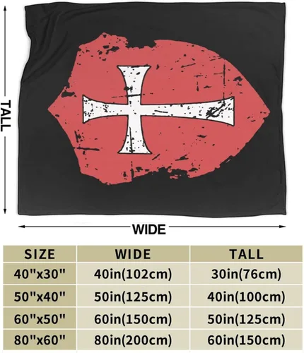 Miniatura 3 de Crusader Knights Templar Cross - Manta térmica, ligera, súper suave y cálida para todas las estaciones, para sofás