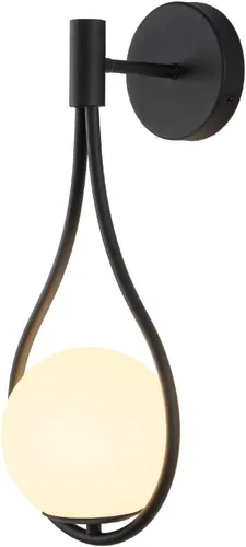 BOKT Moderna lámpara de pared de vidrio negro apliques montados en la pared, de mediados de siglo, para dormitorio, mesita de noche, luz de pared