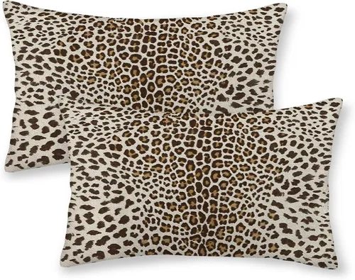 Miniatura 53 de Fundas de Almohada con Estampado de Antílope 16x16 Pulgadas Paquete de 2, Fundas de Almohada Decorativas con Estampado de Piel de Animal Marrón