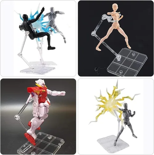 Miniatura 7 de Kit de soporte de figura de acción de 10 piezas, soporte de base de acción flexible para figuras de acción Gundam, kits de modelos de bricolaje