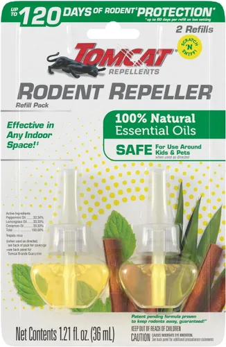 Miniatura 13 de Tomcat Repelente de Roedores con Aceite Esencial Enchufable con Aceite de Citronela, Canela y Menta, 1 Calentador y 1 Recarga Blanca