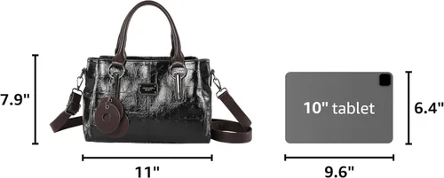 Miniatura 3 de Bolsos y carteras para mujer, bolso de mano de cuero vegano para mujer, bolso de hombro, bolso de viaje con compartimentos