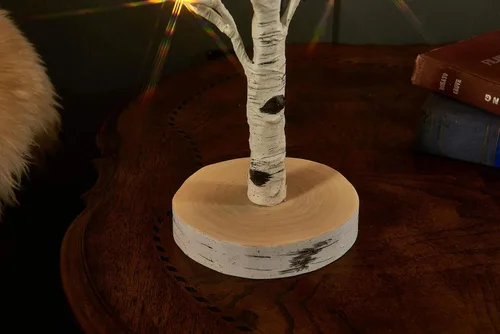 Miniatura 5 de LITBLOOM Árbol de abedul iluminado con temporizador, funciona con pilas o enchufe USB de 18 pulgadas, 24 LED, árboles de Pascua con luces para boda