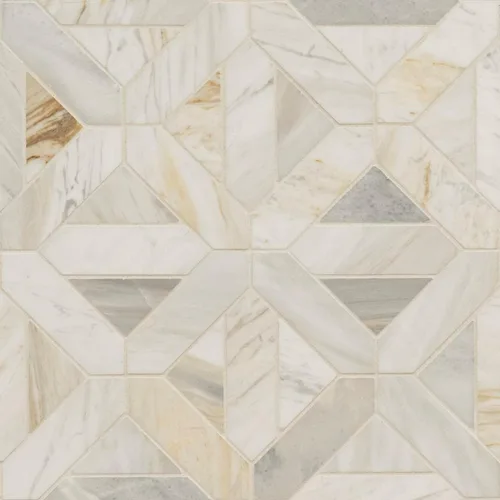 Miniatura 38 de MSI Verona Patrón Dorado 12 pulg. x 12 pulg. Azulejo de Mosaico de Mármol Montado en Malla para Pared de Baño, Piso, Salpicadero de Cocina y Verona