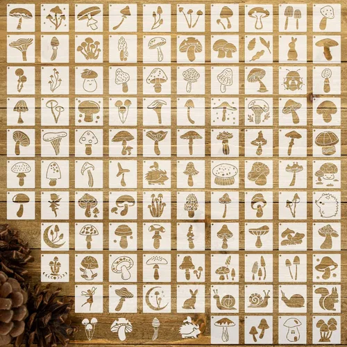 Miniatura 11 de 100 Piezas Plantillas para Pintar en Madera Plantillas Reutilizables Manualidades Plantillas de Dibujo Vacaciones Papel de Pared para Bricolaje