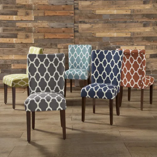 Miniatura 98 de Homepop Silla de comedor con detalles festoneados, sillas de comedor Parsons tapizadas, muebles decorativos para el hogar, tejido gris claro