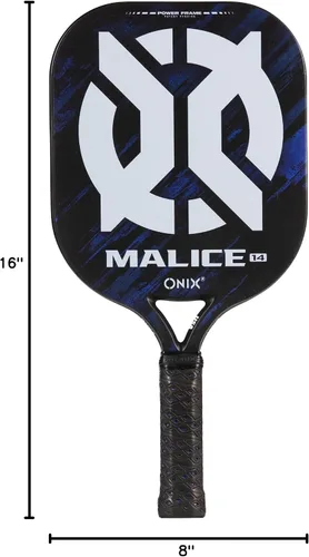 Miniatura 12 de Onix Malice 16 Open Throat Composite Pickleball Paddle with Carbon Fiber Power Frame Performance Power and Control Patented Thermofused Technology
