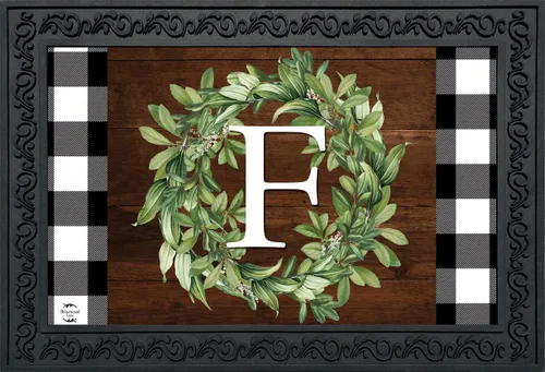 Miniatura 12 de Briarwood Lane Felpudo con monograma de corona con letra C