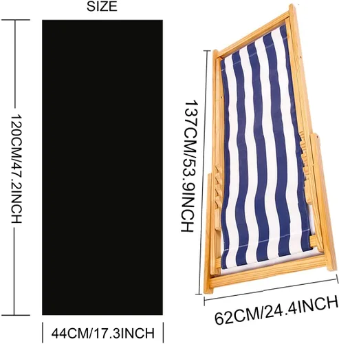 Miniatura 2 de TBACW Lona de repuesto para silla, beige, 47.24 x 17.32 pulgadas, 220 libras de capacidad, solo tela para patio, sala de estar, playa, silla