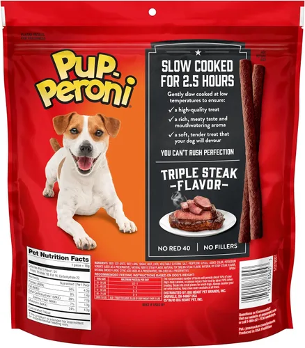 Miniatura 8 de Pup-Peroni Golosinas para Perros, Sabor Triple Carne, 22.5 Onzas, Sabores Ribeye, Top Sirloin, NY Strip
