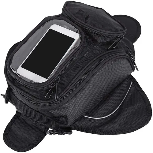 Aramox Bolsa de motocicleta, negro universal motocicleta motocicleta montar fuerte aceite magnético combustible bolsa superior transparente, Popular