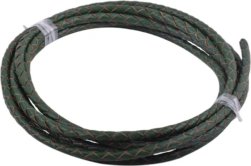 Miniatura 41 de KONMAY 2 yardas 8.0mm Cordón redondo de cuero trenzado auténtico marrón antiguo para corbata de bolo