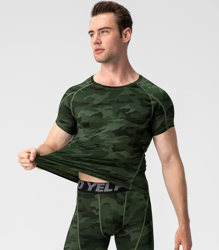 Miniatura 7 de SPVISE Camisetas de compresión para hombre, de manga corta, para entrenamiento, gimnasio, correr, secado fresco, deportes, capa base, atléticas