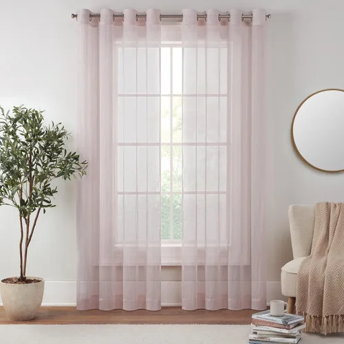 Miniatura 9 de Eclipse Emina - Cortina de gasa transparente para ventana, con bolsillo para barra, 1 panel, 52 pulgadas de ancho x 95 pulgadas de largo