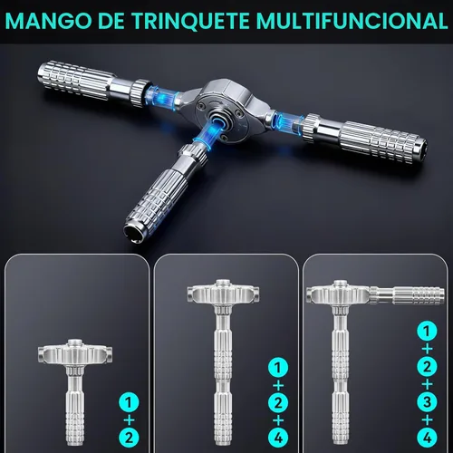 Miniatura 5 de Juego de destornilladores de trinquete magnético 40 en 1, juego de destornilladores de trinquete mini multifuncional de bricolaje, herramienta