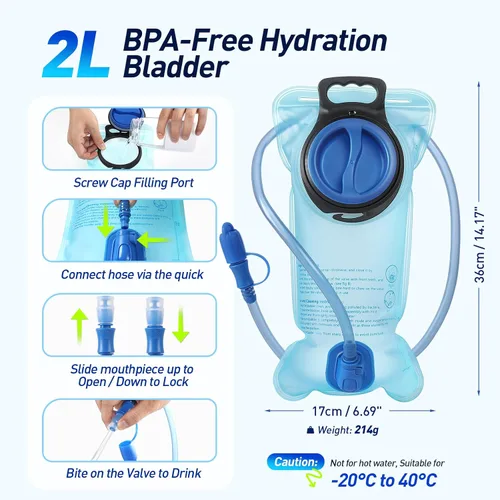 Miniatura 2 de AGPTEK Chaleco de hidratación para correr con bolsa de agua de 2 L para hombres y mujeres, chaleco ligero y ajustable para correr, caminar