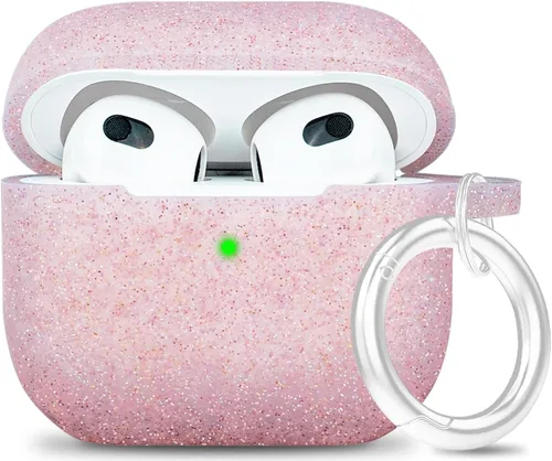 Funda de silicona con purpurina para Airpods 3 2021, funda para Airpods de 3ª generación, funda suave y flexible para Air Pod 3, mujeres y niñas,