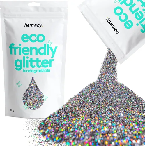 Miniatura 116 de Purpurina biodegradable, holográfica plateada, 3.5 onzas, respetuosa con el medio ambiente, extra gruesa, bioecológica, vegana para festivales