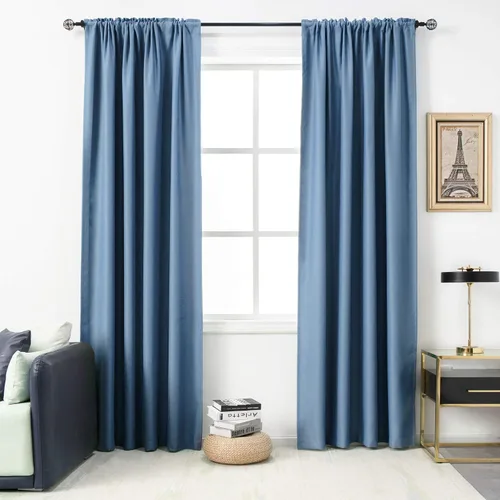 Miniatura 42 de DUALIFE Cortinas opacas de 45 pulgadas de largo, 2 paneles para ventanas pequeñas de dormitorio, aislamiento térmico, bolsillo para barra, cortinas