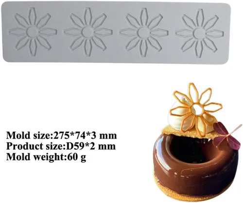 Miniatura 2 de Tapete de silicona para repujado de pastel de flores, textura de fondant, molde de decoración de encaje, pasta de goma, herramienta para decoración