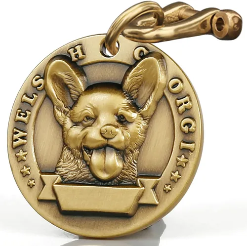 Miniatura 16 de Etiqueta de perro retro de cobre puro tridimensional con estampado de mascotas en relieve, etiquetas personalizadas para mascotas, etiquetas