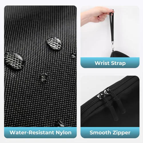 Miniatura 5 de FYY Organizador de cables de viaje, 8 compartimentos, bolsa tecnológica ligera resistente al agua con correa para la muñeca, funda de accesorios