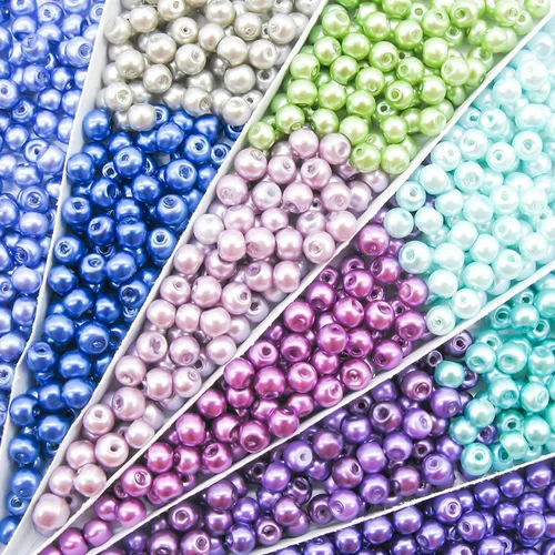 TOAOB - 1000 cuentas espaciadoras redondas sueltas de cristal de la serie azul de 0.157 pulgadas para manualidades, collares, pulseras y fabricación