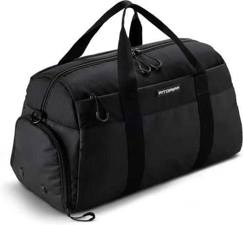 Miniatura 8 de Fitgriff Bolsa de gimnasio V2 para hombres y mujeres con compartimento para zapatos y artículos húmedos, bolsa de lona para viajes, deportes