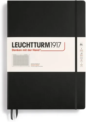 Miniatura 24 de LEUCHTTURM1917 - Cuaderno de tapa dura Master Classic A4+ - 235 páginas numeradas para escritura y diario (negro, a rayas)