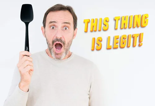 Miniatura 8 de Espátula de cuchara de silicona - resistente al calor de 600 °F, de goma antiadherente Spoonula Úselo como utensilio de raspador de cocina de Negro