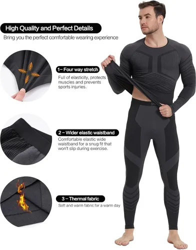 Miniatura 4 de MEETYOO Conjunto de ropa interior térmica para hombre Sport Long Johns Base Layer