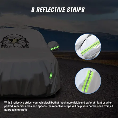 Miniatura 8 de Nilight Funda impermeable para automóvil SUV para todo tipo de clima, protección UV, resistente al viento, para exteriores, cubierta completa