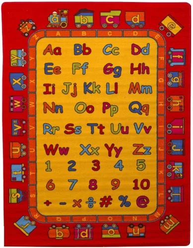 Miniatura 14 de Abc Shapes tapete para niño con diseño de letras para aprendizaje del alfabeto, Nylon