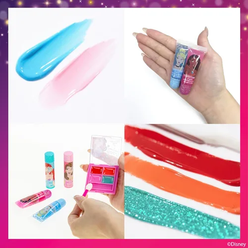 Miniatura 6 de Set de Estuche en Forma de Tren Mini de Princesas Disney Belleza Incluye Tubo de Brillo de Labios, Bálsamo Labial, Compacto de Brillo de Labios