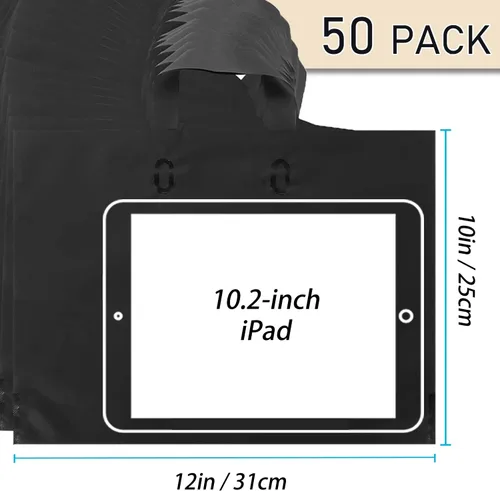 Miniatura 2 de Bolsas de agradecimiento de mercancía 50 piezas 10 x 12 pulgadas en negro Bolsas de agradecimiento a granel - Bolsas para clientes extra gruesas