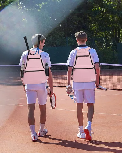 Miniatura 8 de Sucipi Bolsa de Tenis Profesional Mochila de Tenis para Hombres y Mujeres Bolsas de Raqueta con Capacidad para 2 Raquetas con Compartimento Rosa