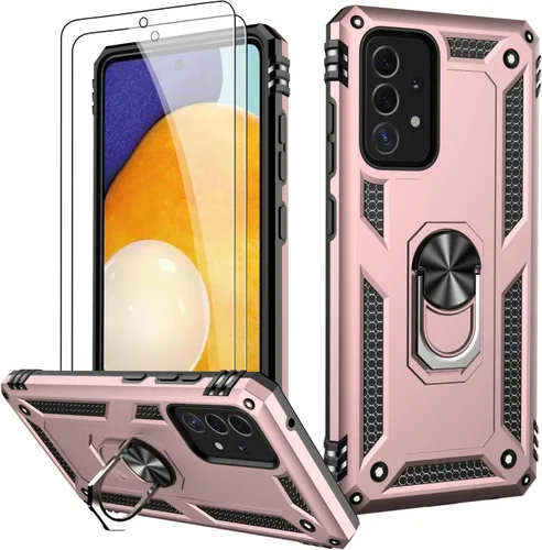 Miniatura 30 de LUMARKE Funda para Galaxy A51 4G con protector de pantalla, supera los 16 pies, probada en caídas, de grado militar, con soporte de anillo Rojo