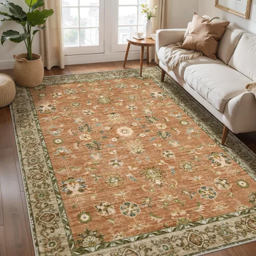 Miniatura 143 de Tangsoo Alfombra lavable para pasillo, antideslizante, 2 x 6 pies, estilo bohemio, floral, vintage, para entrada, suelo suave, para cocina, baño