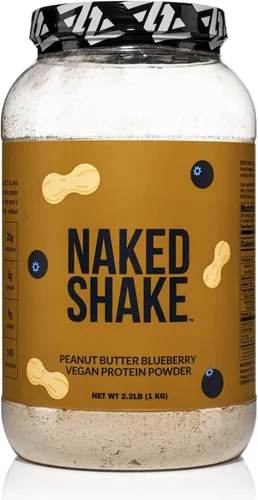 NAKED Shake - Polvo de proteína de mantequilla de maní y arándano, proteína a base de plantas con aceite MCT, sin gluten, sin soja, sin OMG ni