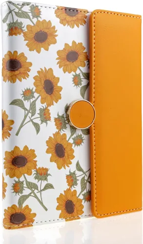 Mazeran Diarios magnéticos florales, elegante tapa dura de piel sintética B6, cuaderno ejecutivo, diario de viaje, girasoles