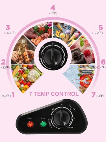 Miniatura 4 de KRIB BLING Congelador de pecho, termostato ajustable, congeladores compactos con cesta de almacenamiento extraíble para casa, cocina, garaje, Negro