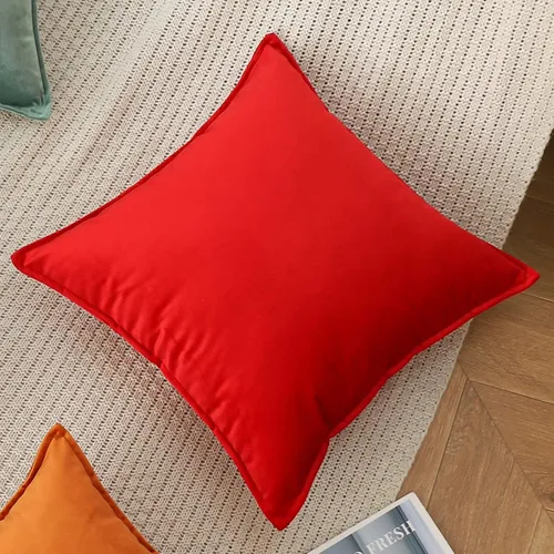 Miniatura 2 de JIAHANNHA Fundas de cojín de terciopelo rojo 12x20 pulgadas Paquete de 2 suaves fundas de cojín cuadradas decorativas para sofá, sillón, cama, sala