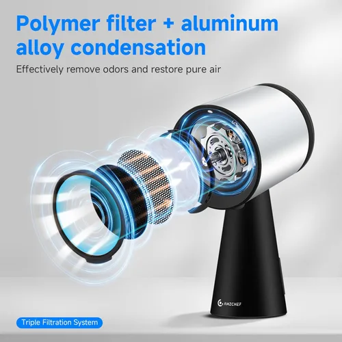 Miniatura 4 de AMZCHEF Campana extractora portátil, ventilador de escritorio de 3 velocidades para barbacoa interior y olla caliente, campana de ventilación