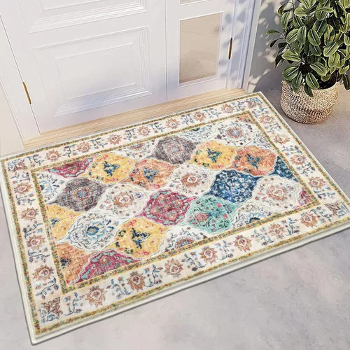 Miniatura 83 de HEBE Alfombra Pasillo 2'x10' Lavable Vintage Desgastada Alfombras de Área Antideslizante Alfombra de Lavandería Boho Alfombras de Piso para Pasillos