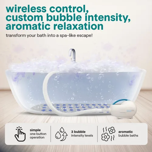 Miniatura 3 de SereneLife Tapete de baño de burbujas, tapete para bañera con masaje de aire y control remoto, impermeable, antideslizante, intensidad de burbujas
