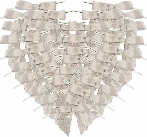 Miniatura 28 de 50 lazos de oro blanco de 3-1/2 pulgadas con lazos giratorios para envolver regalos, embalaje, decoración de Navidad (W.Gold)