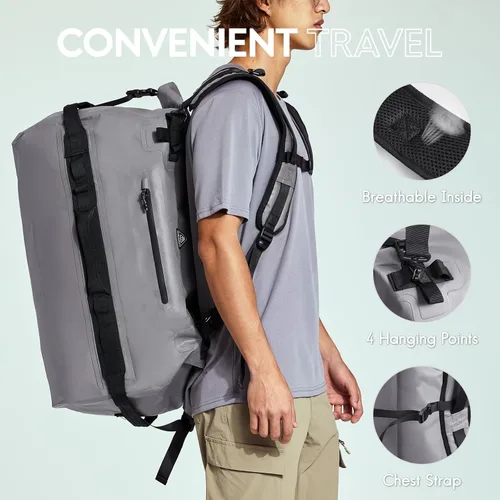 Miniatura 3 de Haimont Mochila Duffel Grande Impermeable con Parte Superior Enrollable, Bolsa Duffel Seca de Servicio Pesado para Navegación, Viajes, Camping