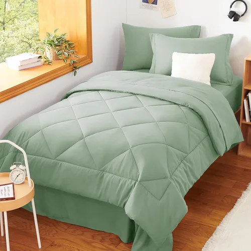 Miniatura 347 de CozyLux Juego de edredón tamaño King, color naranja quemado, toda la ropa de cama en una sola bolsa, 7 piezas: edredón, fundas de almohada